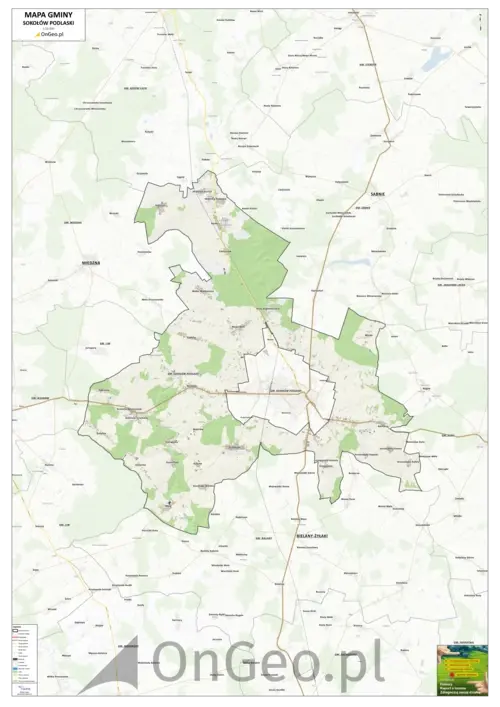 Mapa gminy Sokołów Podlaski